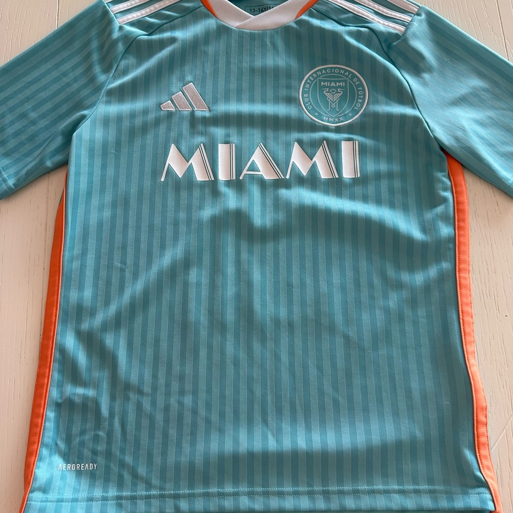 Adidas Kids Inter Miami Jersey - Teal and Orange